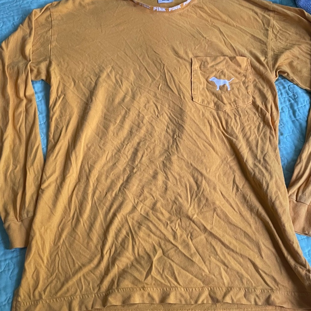 PINK Victoria's Secret Yellow Long Sleeve Tee